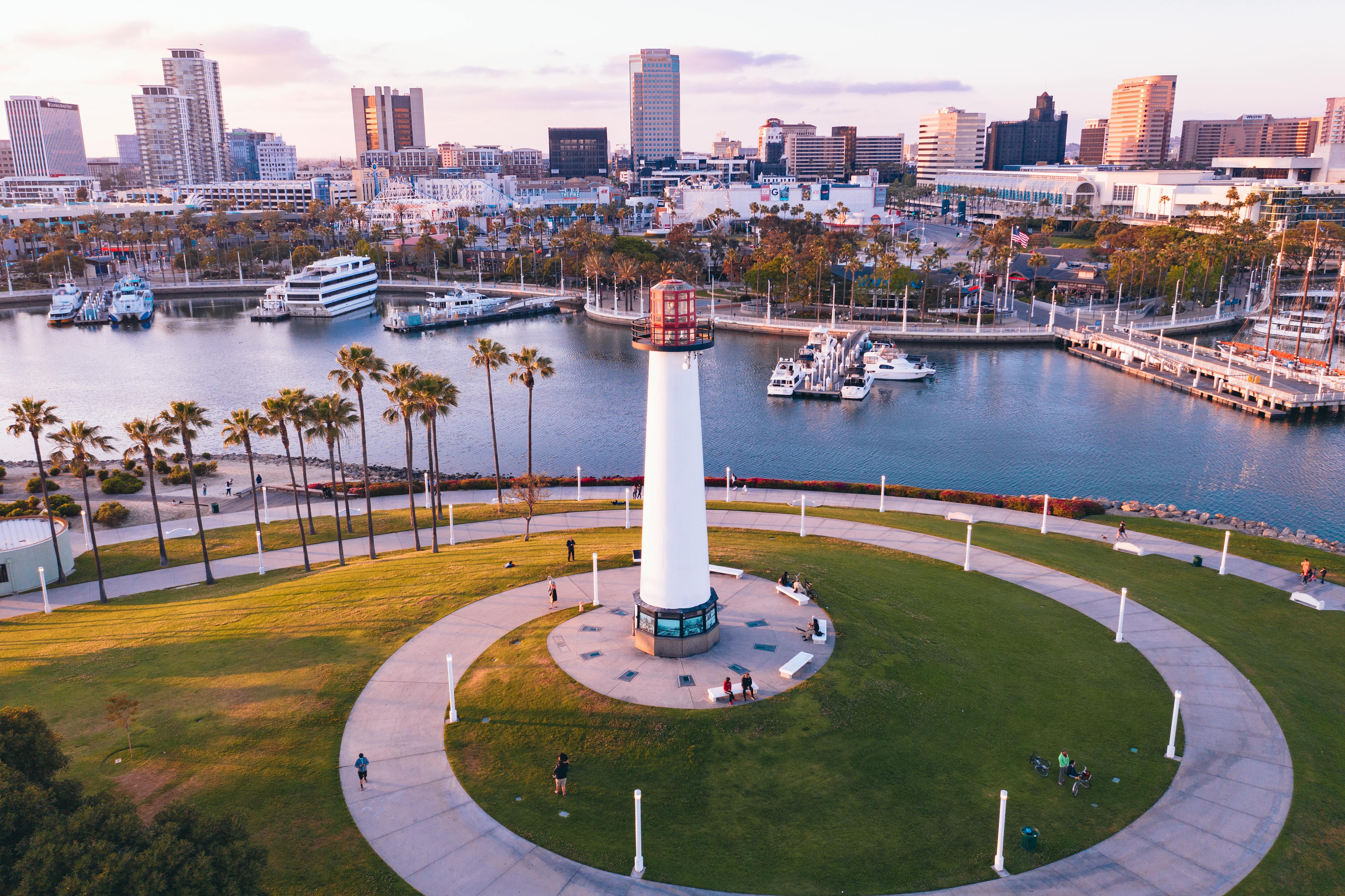 Aerial view of Downtown Long Beach.